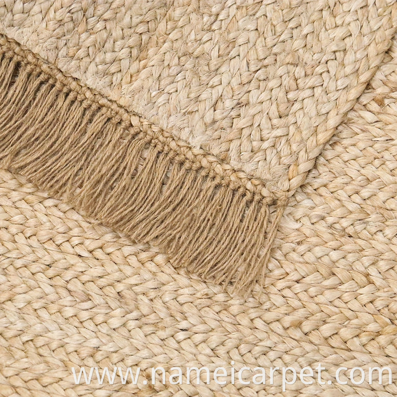 Handmade Braided Woven Jute Hemp Carpet Rug Floor Mats 50